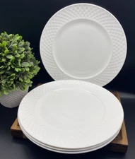 Mikasa "Trellis White" Bone China 11" Dinner Plates (SET OF 4) BRAND NEW