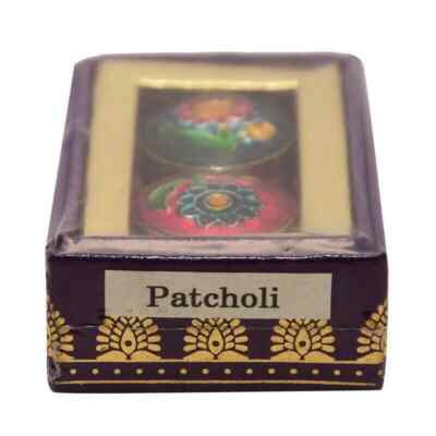 Handmade Patchouli Fragrance Natural Solid Perfume 2 Mini Brass Jar Spray 4g