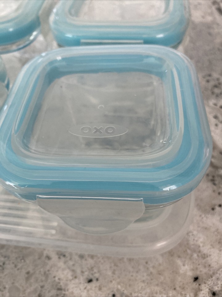 OXO Tot Glass Baby Blocks Containers 4 oz 120 ml Baby Food Storage eBay