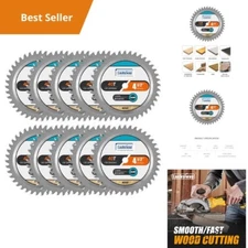 10pc 4-1/2" 40T TCT Circular Saw Blades for Wood Cutting, Cross-Cutting, Ripping