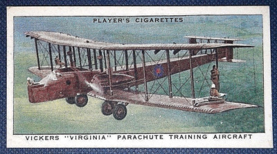 Vickers Virginia Bomber & Parachute Trainer Vintage 1938 Card DF07MS