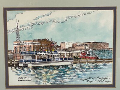 Vintage Original Numbered 76/100 & Signed Angelina Culfogienis Fells Point  2376