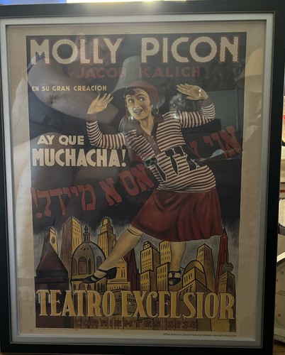 Molly Picon & Jacob Kalisch Poster At Teatro Excelsior Framed Spanish Yiddish - Picture 2 of 11