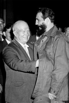 Nikita Khrushchev Greeting Fidel Castro Print Wall Art Home Decor - POSTER 20x30