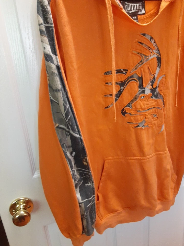 Legendary Whitetails The Outfitter Camo Hunting Outdoors Hoodie Mens SM Orange - Image 3 of 4
