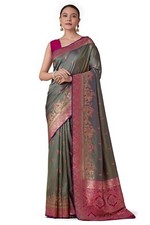Women's Traditional Banarasi Silk Saree with Blouse Piece