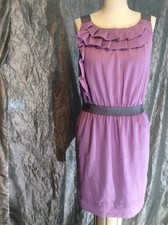 Women's dress Ann Taylor Loft size 4 lilac grey fully lined zipper semi sheer