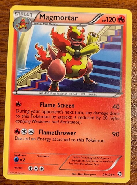 2012 Pokemon Black & White Dragons Exalted Magmortor #21/135-Used Free Shipping