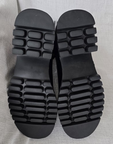 Neu Heroicouture karierte Kampfstiefel schwarz lila Damen 8 M Reißverschluss Beutel Sohle - Bild 9 von 11