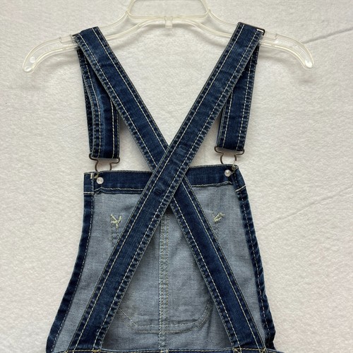 Wallflower Overall Denim Shorts Juniors M - Dark Wash Stretch Denim - Picture 9 of 12
