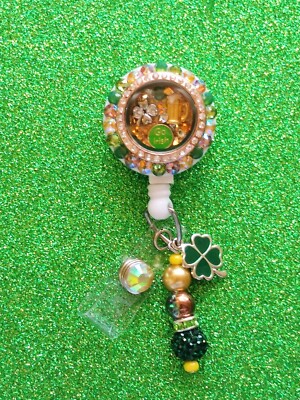  St Patrick's day Badge Reel ID Locket Badge Holder Floating 