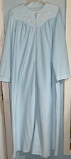 Vintage Shadowline 1/2 Zip Long Sleeve Long Robe Powder Blue Size Medium