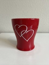 ARREGLOS COMESTIBLES Florero Cerámica Corazón ROJO 5.5”H Amor de San Valentín NUEVO