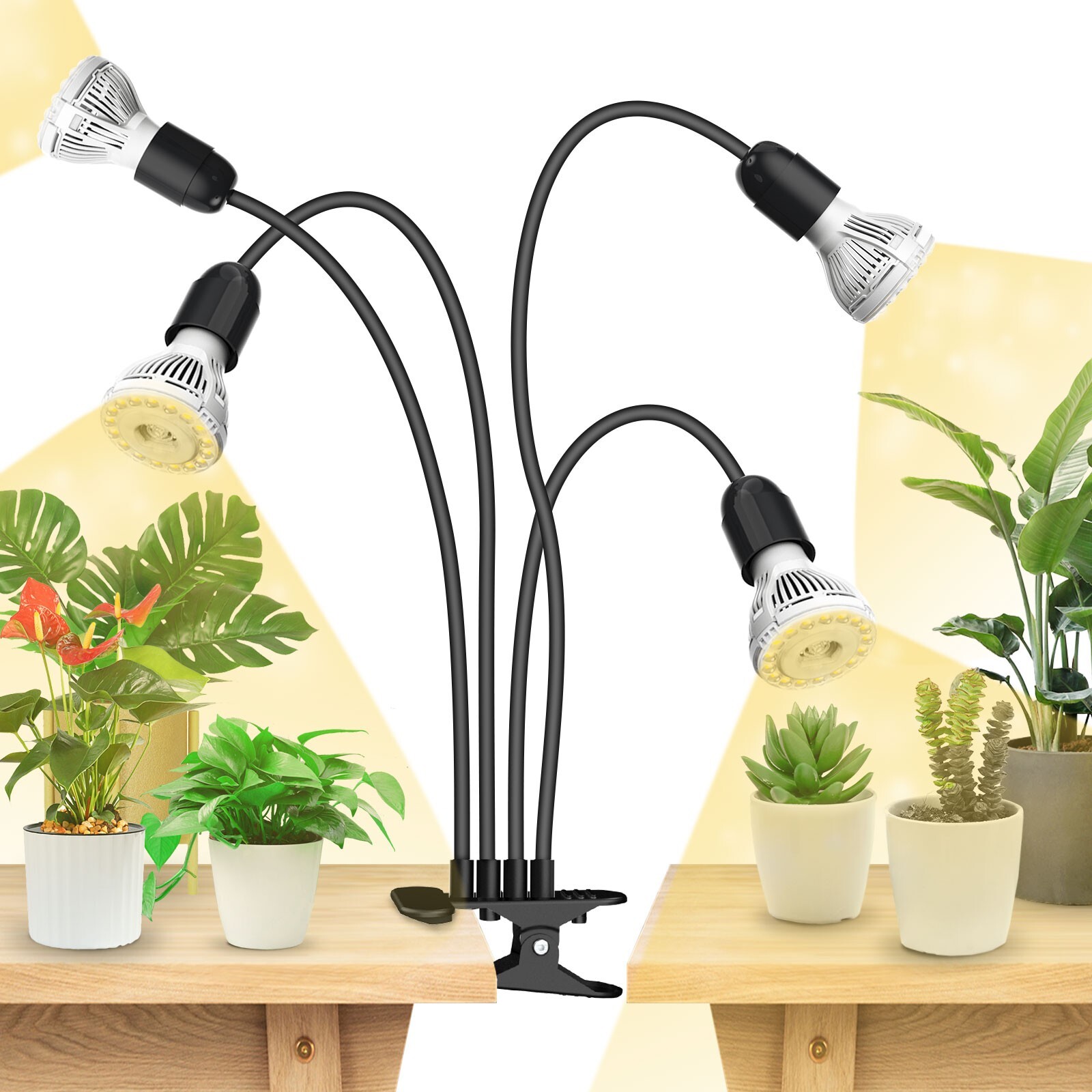 S For Indoor Plants Full Spectrum Gooseneck Clamp Grow Light