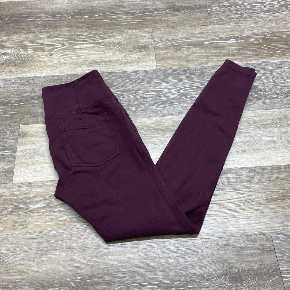 ATHLETA Pierna Ajustada Tiro Medio Borgoña Yoga Leggings Pantalones Para Mujer Talla Pequeña Foto 2 de 4