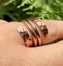Pure Copper Coil Ring, Hammer Ring, Healing Jewelry, Spiritual, Yoga Jewelry
