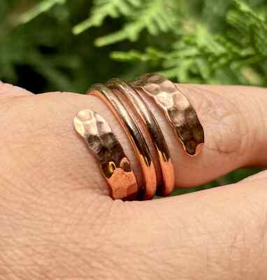 Pure Copper Coil Ring, Hammer Ring, Healing Jewelry, Spiritual, Yoga Jewelry