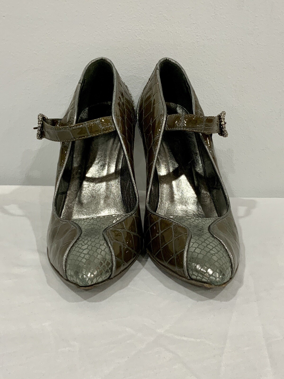 JUST CAVALLI Python Embossed Leather Mary Janes H… - image 3