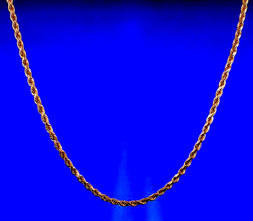 Pulsera collar cadena cuerda oro rosa 14K corte diamante oro real 2 mm-6 mm 7"-30" - Imagen 8 de 10
