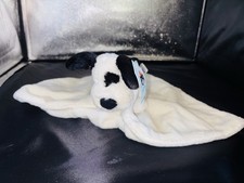 Jellycat Bashful Puppy Dog Lovey Security Blanket Plush Soother Black White NEW