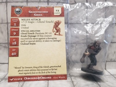 D&D Miniature Gravetouched Ghoul #53 Unhallowed - new in bag w/card