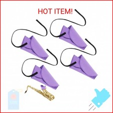 Tweruna 4 PCS Clarinet Swab Clothes, Purple Clarinet Cleaning Cloth for Inside T