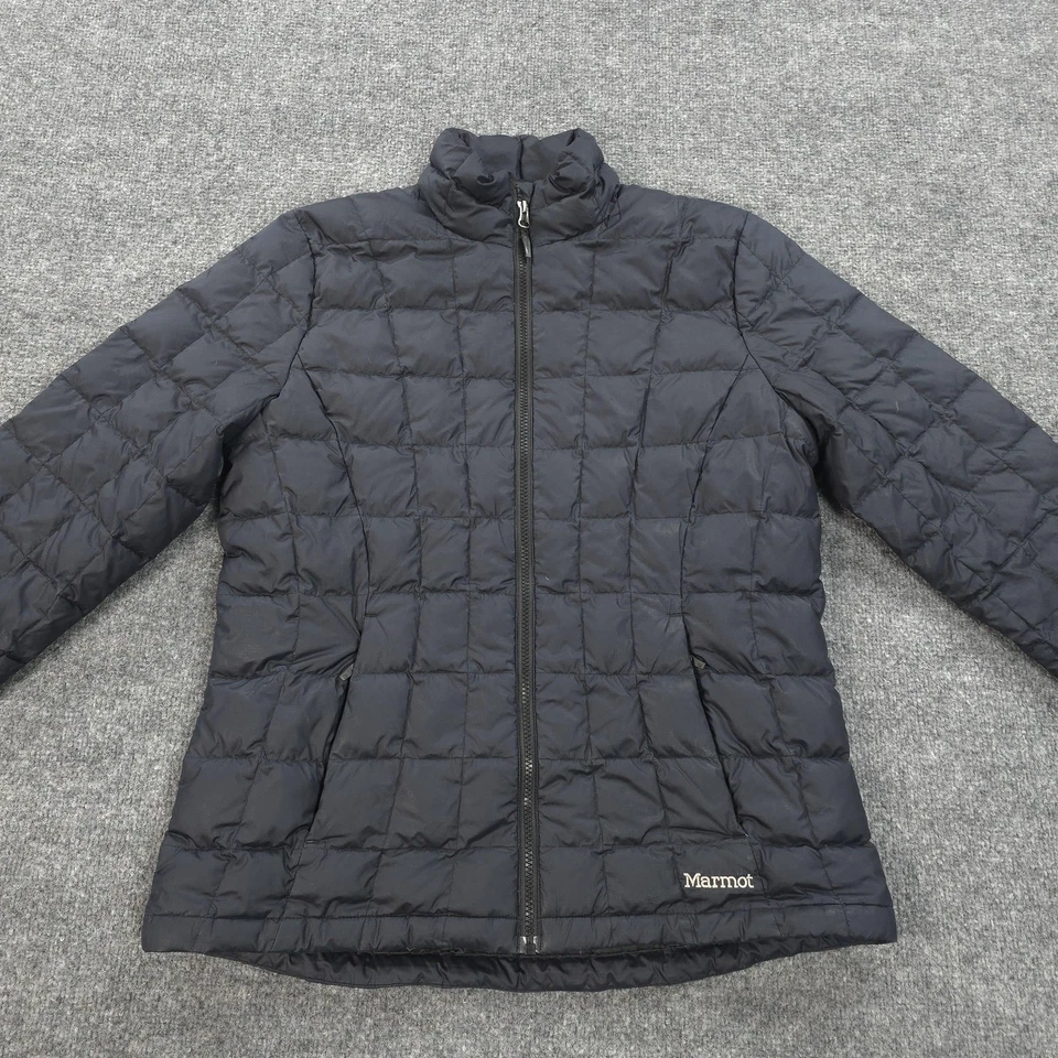 Marmot Jacket Womens Large Black 700 Fill Quilted Puffer Hiking Climb Outdoors - Image 2 of 4