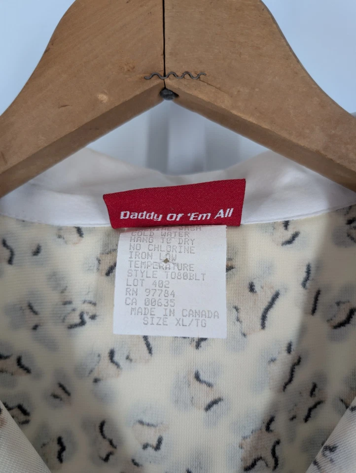 Vintage Y2K 90s Rave Leopard Faux Fur Cowboy Western Velour Shirt XL Third Rail - Image 4 of 4