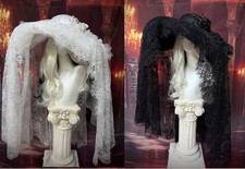 Vintage Gothic Tassel Hat Headwear Gothic Hat Cosplay Prop Accessory Lace Veil
