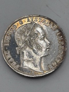 AUSTRIA Ungheria Impero 1 fiorino fiorino 1861 A circa UNC tono argento 12 3 g.