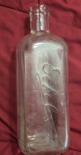 Antique Vintage ECKELS Glass Bottle EMBALMING FLUID-Very Neat