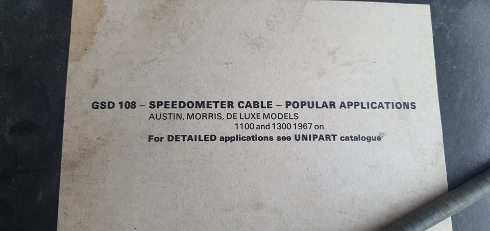 NUEVO NOS Cable Velocímetro Austin Morris Riley MG 1100 1300 ADO16 GSD108 Foto 2 de 4