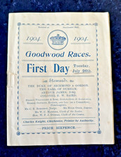 Glorious Goodwood 1st Day Race Card July 1904 - Rare in VGC - HISTORIC RACE MEET