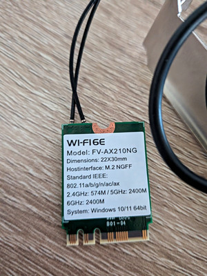 fenvi FV-AX210NG AX210 Wi Fi 6E M.2 NGFF 22x30mm 2400 Mbps Card