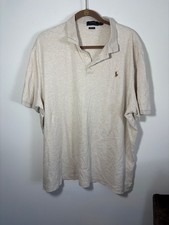 Polo Ralph Lauren Men's Soft Touch Cotton Polo Shirt - Light Cream - Pony Logo