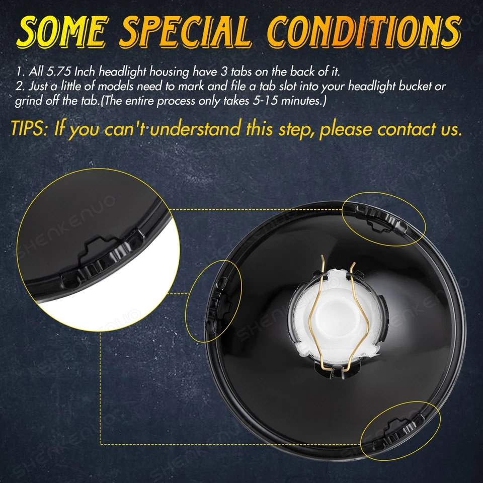 Fit for Chevrolet LUV 1975-1977 5.75" 5-3/4 6000k LED Headlights Hi-Lo Beam - Image 2 of 4