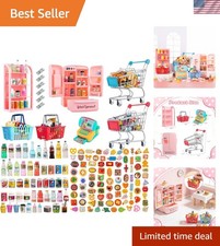 164Pcs Mini Shopping Cart Basket Miniature Food Drink Toy Supermarket Metal H...