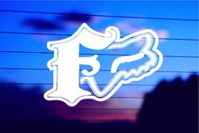 Fox Racing F Vinyl Die Cut Decal   Automotive  Sports Sticker