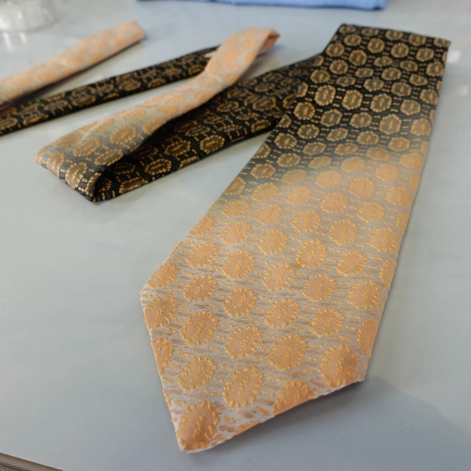 Corbata para el cuello para hombre crema ombre negro tejido cachemira traje informal adulto EMILIO FERRARA Foto 4 de 4