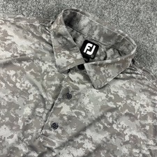 FootJoy Polo Shirt Mens L Gray Digital Camo Performance Golf Short Sleeve FJ