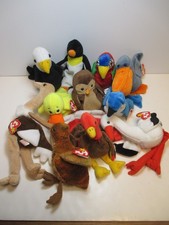 Vtg Lot of 11 Bird Themed Beanie Babies All Different Tags Attached 1