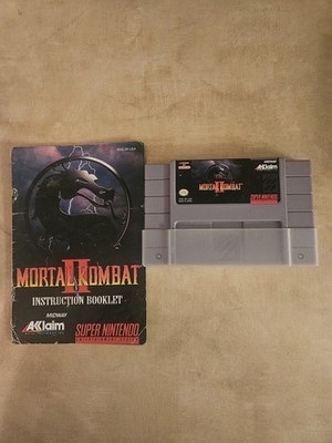 SNES Super Nintendo Mortal Kombat 2 II Cartridge Manual Universal Case Works