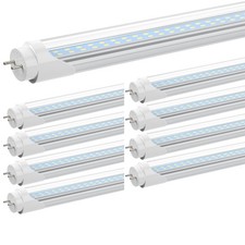 8 Pack Dual Row T8 4FT LED Tube Light Bulbs 28W G13 Bi-Pin 6500K LED Shop Light