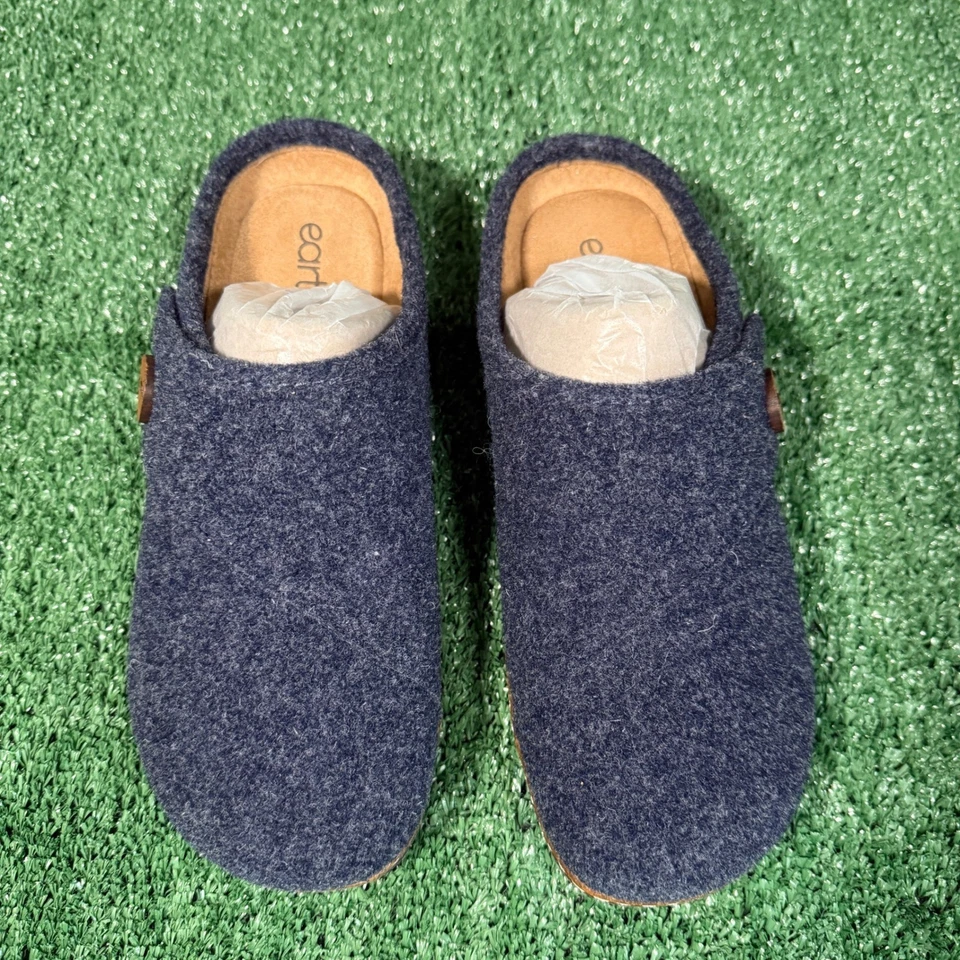 Zapatillas zueco Earth Ezra2 para mujer azul oscuro mezcla de lana zapatos 8,5 W Foto 3 de 4