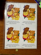 8 Vintage 80s Scratch Sniff Popcorn Christmas Gift Stickers, Hallmark