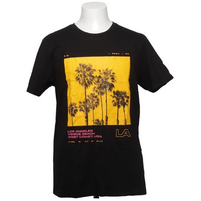 FSBN, T-shirt, Größe: L, Schwarz/Gelb, Baumwolle, Print, Herren #Gjd