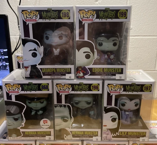Funko Pop The Munsters 5 Figure Set Lily 197 Herman 196 Eddie 199 Grandpa 198 +