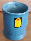 VINTAGE CHATHAM POTTERS PEDDLER'S VILLAGE 4" TALL BLUE STONEWARE MUG W/ STICKER  — photo 2
