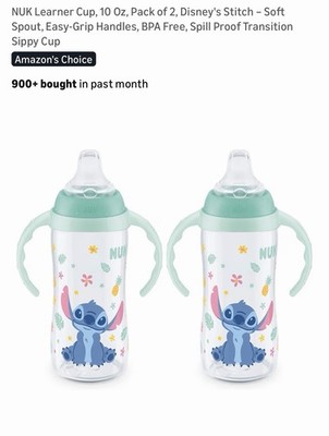 Nuk Learner Cup 10oz Pack Of 2 Disney s Stitch Soft Spout Brand New