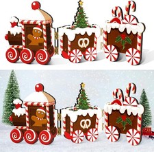 Jetec Christmas Wooden Gingerbread Decorations Gingerbread Train Table Centerpie